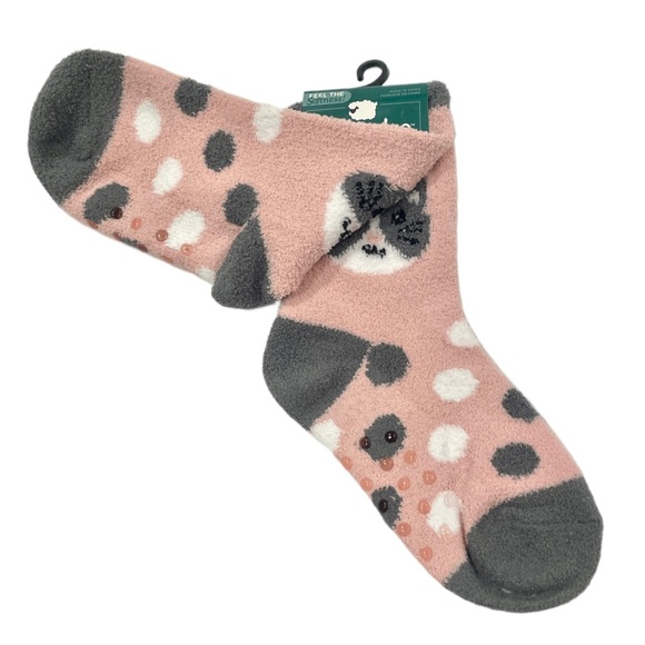 SNUGADOO Soft Fuzzy Non-Slip Character Kids Socks Pony & Cat 2-Pair Set NWT - Picture 6 of 7